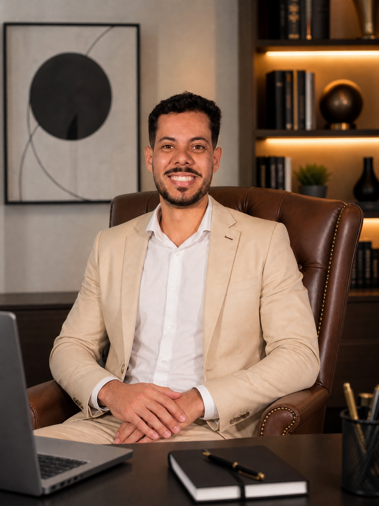 Thales de Ataíde em seu escritório